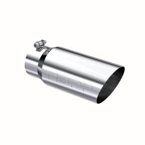 Exhaust Tail Pipe Tip 5 Inch O.D. Angled Single Walled 4 Inch Inlet 12 Inch Length T304 Stainless Steel MBRP