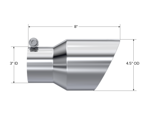 MBRP - Exhaust Tip 4.5 Inch O.D. Dual Wall Angled 3 Inch Inlet 7.7 Inch Length T304 Stainless Steel MBRP - Image 2