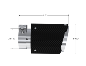 MBRP - Carbon Fiber Tip 2.5 Inch ID 4 Inch OD Dual Wall Angle Cut 6.5 Inch Length MBRP - Image 2