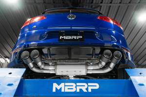 MBRP - 2015-21VW Golf R T304 Stainless Steel 3 inch Cat-Back Active Quad Rear Exit with Carbon Fiber Tips MBRP - Image 4