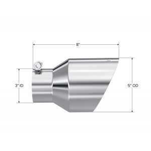 MBRP - Exhaust Tip 3 Inch ID 5 Inch OD Out 8 Inch Length Angle Cut Dual Wall T304 Stainless Steel MBRP - Image 2