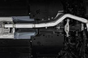 MBRP - 23-Up Subaru WRX 2.4L T304 Stainless Steel 3 Inch Cat-Back Dual Split Rear Quad Carbon Fiber Tips Race Profile MBRP - Image 2