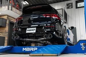 MBRP - 2022-Up Volkswagen Golf R MK8 T304 Stainless Steel 3 Inch Cat-Back Quad Split Rear Carbon Fiber Tips Valve Delete MBRP - Image 8