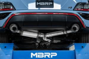 MBRP - 2022-2023 Hyundai Kona N 2.0L Turbo Armor Pro T304 Stainless Steel 3 Inch Cat-Back Dual Rear with Carbon Fiber Tips Active MBRP - Image 6