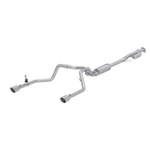 2019-2024 Silverado/Sierra 1500 2.7L Armor Pro T304 Stainless Steel 3 Inch Cat-Back, 2.5 Inch Dual Split Rear Exit MBRP