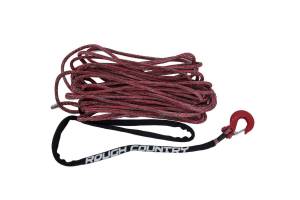 Rough Country - Synthetic Rope 85 Feet Rated Up to 16,000 Lbs 3/8 Inch Includes Clevis Hook and Protective Sleeve Red/Grey Combo Rough Country - Image 2