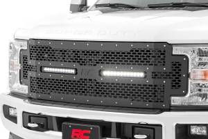 Rough Country - Ford Mesh Grille w/Dual 12 Inch Black-Series LEDs 17-19 Super Duty Rough Country - Image 3