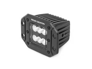 Rough Country - 2 Inch Square Flush Mount Cree LED Lights Pair Black Series, Flood Beam Rough Country - Image 2