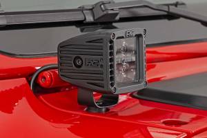 Rough Country - Jeep 2 Inch LED Cube Easy-Mount Kit 18-20 Wrangler JL 20-Up Gladiator-Black Series Rough Country - Image 3