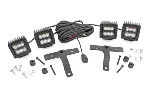 Jeep Quad LED Light Pod Kit -Black Series 18-20 JL 20-Up Gladiator Rough Country