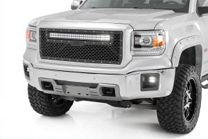 Rough Country - Sierra Mesh Grille w/30 Inch Dual Row Black Series LED 14-15 Sierra 1500 Rough Country - Image 2