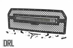 Rough Country - Ford Mesh Grille 30 Inch Dual Row Black Series LED w/Cool White DRL 15-17 F-150 Rough Country - Image 1