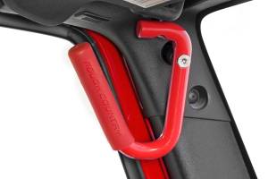 Rough Country - Jeep Front Solid Steel Grab Handles 07-18 Wrangler JK Red Rough Country - Image 2