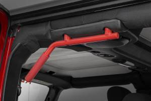 Rough Country - Jeep Solid Steel Grab Handle Set 07-18 Wrangler JK Red Rough Country - Image 3