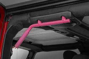 Rough Country - Jeep Solid Steel Grab Handle Set 07-18 Wrangler JK Pink Rough Country - Image 2