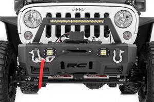 Rough Country - Jeep Front Stubby LED Winch Bumper w/Hoop Chrome Series JK, JL, Gladiator JT Rough Country - Image 4