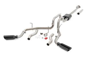 Rough Country - Dual Cat-Back Exhaust System w/Black Tips 09-14 F-150 V8-4.6L, 5.0L, 5.4L Rough Country - Image 1