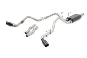 Rough Country - Dual Cat-Back Exhaust System w/Black Tips 09-18 RAM 1500 V8-4.7L, 5.7L Rough Country - Image 1