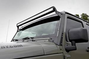 Rough Country - Jeep 50-Inch Straight LED Light Bar Upper Windshield Kit w/ 50 Inch Black Series LED Light 07-18 Wrangler JK Rough Country - Image 2