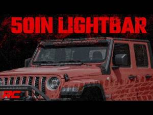 Rough Country - Jeep 50-Inch Straight LED Light Bar Upper Windshield Kit w/ Dual-Row Black Series LED 2-Up Gladiator JT, 18-20 Wrangler JL Rough Country - Image 2