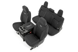 Rough Country - GM Neoprene Seat Covers Front and Rear w/ Back Storage Black 19-21 Chevrolet Silverado 1500 Rough Country - Image 1