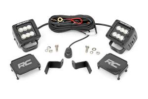 Rough Country - Ford 2-inch LED Lower Windshield Flood Pattern Ditch Kit 15-21 Ford F-150 Rough Country - Image 1