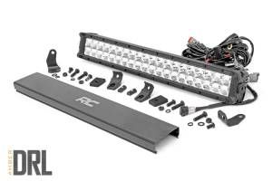 Rough Country - 20-inch Cree LED Light Bar Dual Row Chrome Series w/ Amber DRL Rough Country - Image 1