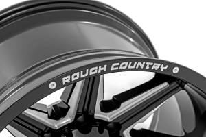 Rough Country - 91 Series Milled One-Piece Gloss Black 22x12 6x5.5 -44mm Rough Country - Image 3