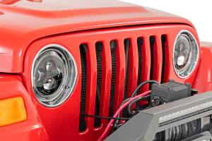 Rough Country - Headlights DRL Halo LED 7 Inch 97-06 Jeep Wrangler TJ 4WD Rough Country - Image 3