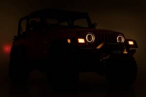 Rough Country - Headlights DRL Halo LED 7 Inch 97-06 Jeep Wrangler TJ 4WD Rough Country - Image 5