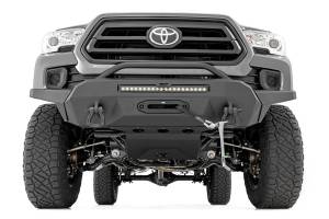 Rough Country - Front Bumper Hybrid with 12000 Lb Pro Series Winch Synthetic Rope and 20 Inch DRL LED Light Bar 16-22 Toyota Tacoma Rough Country - Image 2