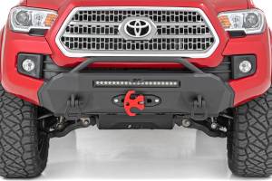 Rough Country - Front Bumper Hybrid with 12000-Lb Pro Series Winch Black Series with White DRL LED Light Bar 16-22 Toyota Tacoma 4WD Rough Country - Image 2