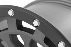 Rough Country - 87 Series Wheel Simulated Beadlock Gray/Black 17x8.5 6x5.5 +0mm Rough Country - Image 5