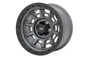 Rough Country - Rough Country 85 Series Wheel Simulated Beadlock Gunmetal Gray/Black 17x9 5x4.5 -12mm Rough Country - Image 2