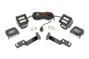 Rough Country - LED Light Kit Ditch Mount 2 Inch Black Pair Flood Toyota Tacoma (05-15) Rough Country - Image 1