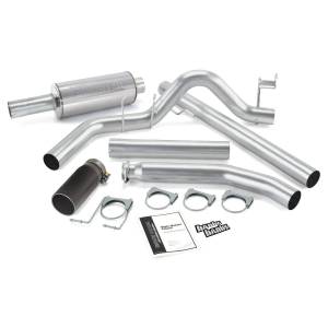 Monster Exhaust System Single Exit Black Round Tip 98-02 Dodge 5.9L Standard Cab Banks Power