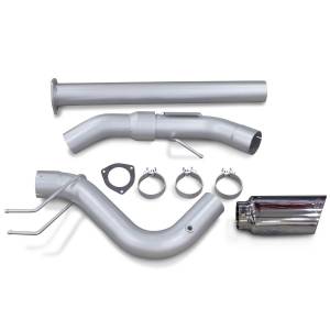 Monster Exhaust System Single Exit Chrome Ob Round Tip 2017- 2022 Ford Super Duty 6.7L Diesel Banks Power