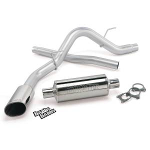 Monster Exhaust System Single Exit Chrome Ob Round Tip Ford 6.2L F-150 Raptor 10 ECSB and 11-14 ECSB-CCSB to Banks Power