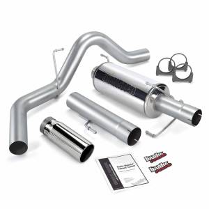 Monster Exhaust System Single Exit Chrome Round Tip 06-07 Dodge 5.9L 325hp Mega Cab Banks Power