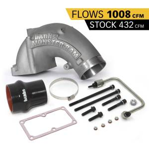 Monster-Ram Intake Elbow Kit W/Fuel Line and Hump Hose 4 Inch Natural 07.5-18 Dodge/Ram 2500/3500 6.7L Banks Power