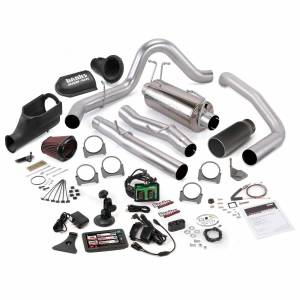 Stinger Bundle Power System W/Single Exit Exhaust Black Tip 5 Inch Screen 03-06 Ford 6.0L Excursion Banks Power