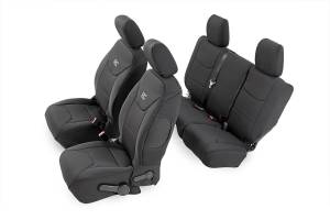 Rough Country - Jeep Neoprene Seat Cover Front & Rear Combo Black 13-18 Wrangler JK Unlimited Rough Country - Image 1