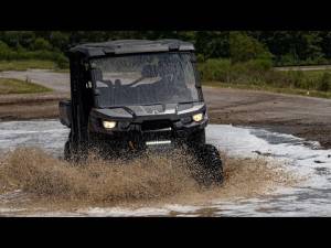 Rough Country - Can-Am Defender 12 Inch Recessed Bumper LED Kit Black Series w/White DRL 16-20 Defender Rough Country - Image 2