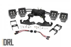 Rough Country - Chevrolet LED Fog Light Kit Black Series w/Amber DRL 07-13 Silverado 1500 Rough Country - Image 1