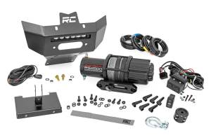 Rough Country - Winch Bumper 4500-Lb Winch Black Series LED 6 Inch Light 13-21 Can-Am Renegade Rough Country - Image 1