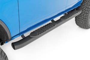 Rough Country - Oval Nerf Step 4.5 Inch 4-Door Black 21-Up Ford Bronco 4WD Rough Country - Image 2