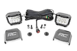 LED Light Ditch Mount 2 Inch Chrome Series Pair Wide 21-UP Ford Bronco Rough Country