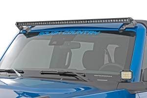LED Light Upper Windshield 50 Inch Black Single Row 21-Up Ford Bronco Rough Country