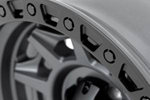 Rough Country - Rough Country 85 Series Wheel Simulated Beadlock Gunmetal Gray/Black 17x9 5x4.5 -12mm Rough Country - Image 4